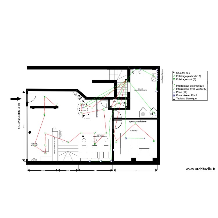 ellec étage. Plan de 4 pièces et 83 m2