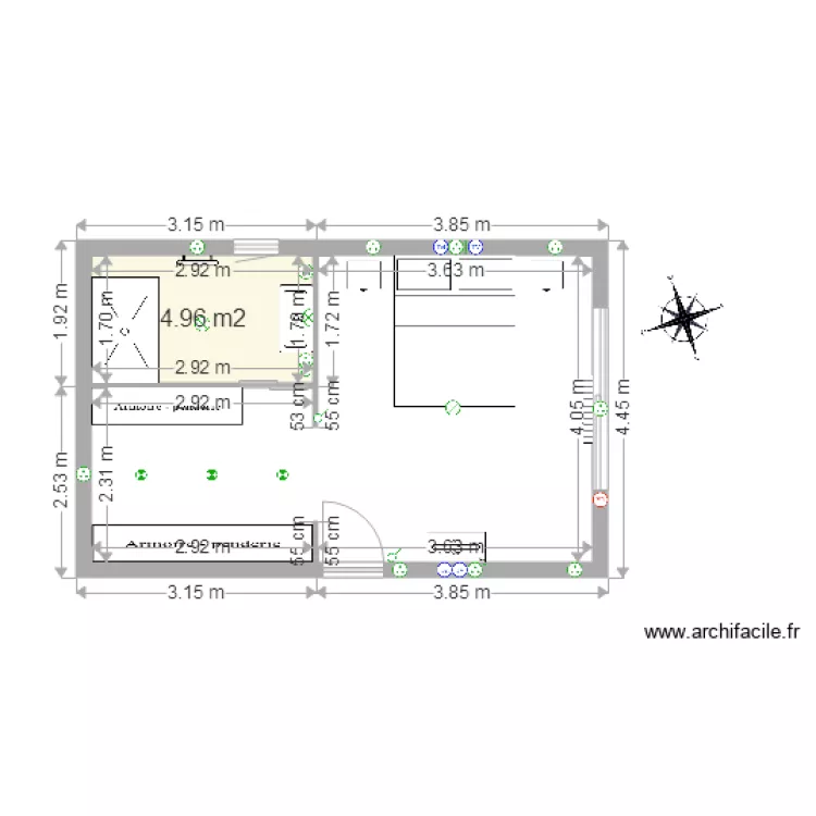 Chambre parentale 2. Plan de 
