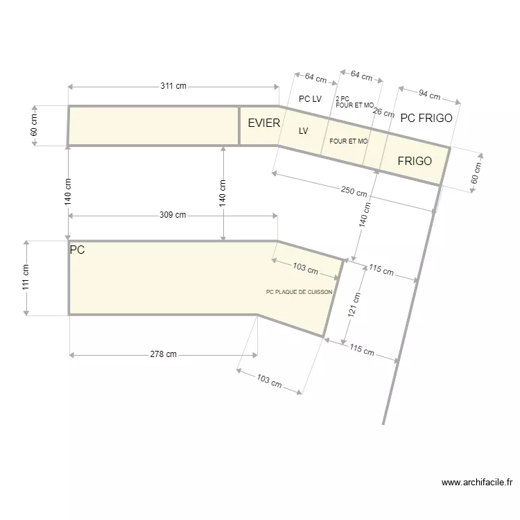 cuisine Nuno. Plan de 