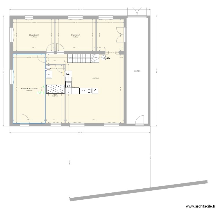  agrandissement. Plan de 0 pièce et 0 m2