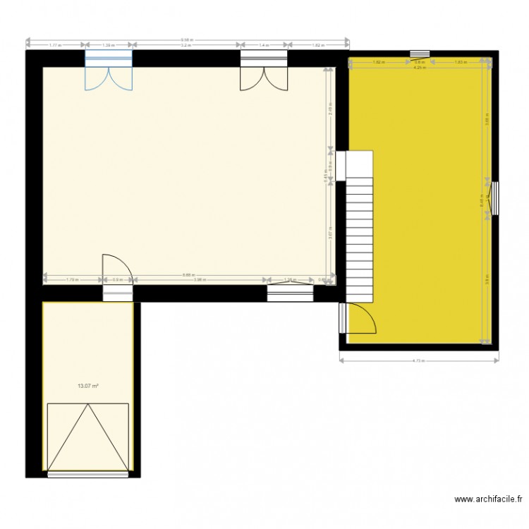 Maison 1. Plan de 3 pièces et 104 m2