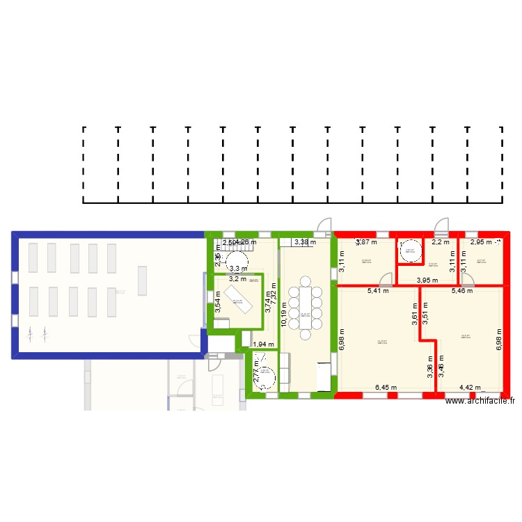 Cabinet existant + extension raisonnable 2.3. Plan de 24 pièces et 503 m2