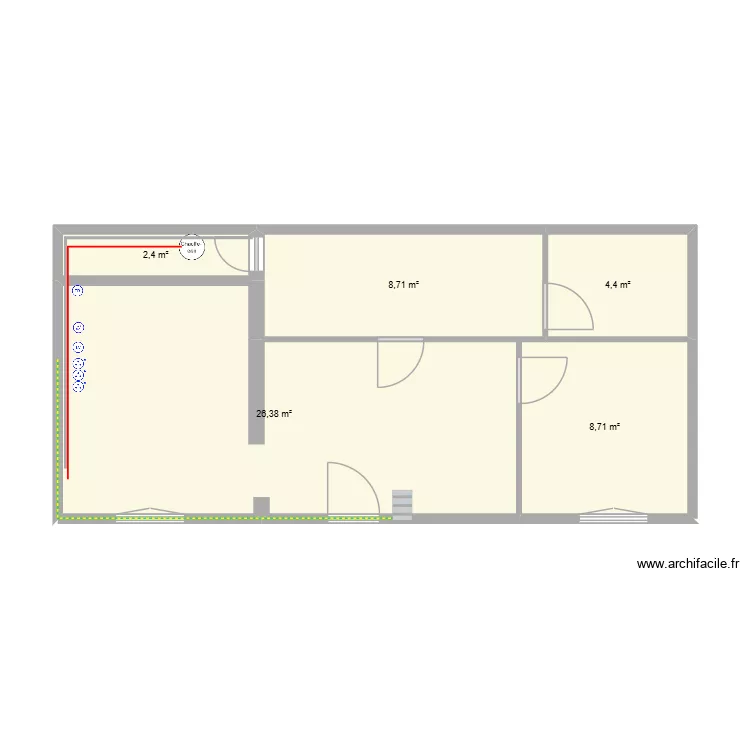 cuisine rdc. Plan de 5  et 51 m²