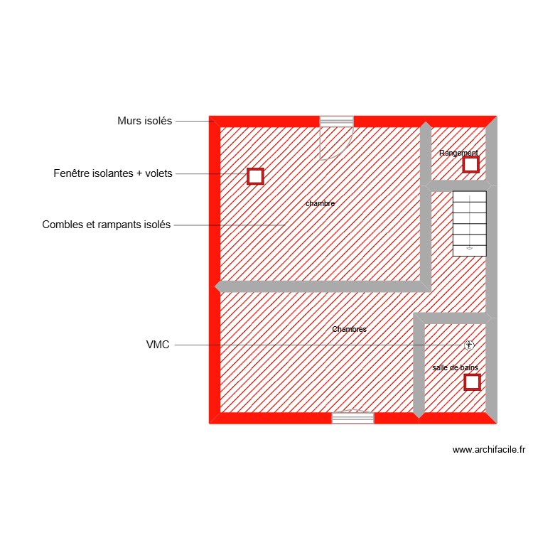 FOUCARD &eacute;tage &eacute;tape 1/2. Plan de 0 pièce et 0 m2