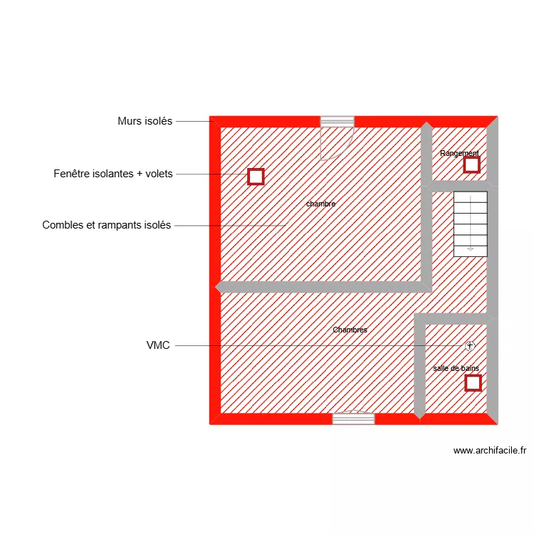 FOUCARD étage étape 1/2. Plan de 4 et 41 m² FOUCARD étage étape 1/2. Plan de 4 et 41 m²