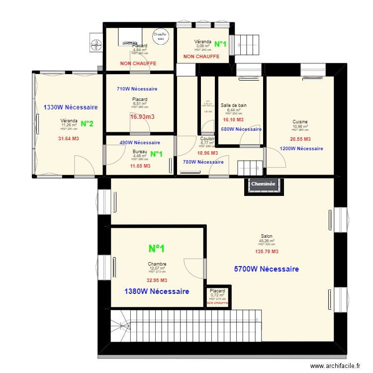 MORELIERE. Plan de 15 pièces et 207 m2