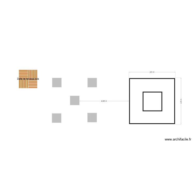 puit. Plan de 1  et 8 m²