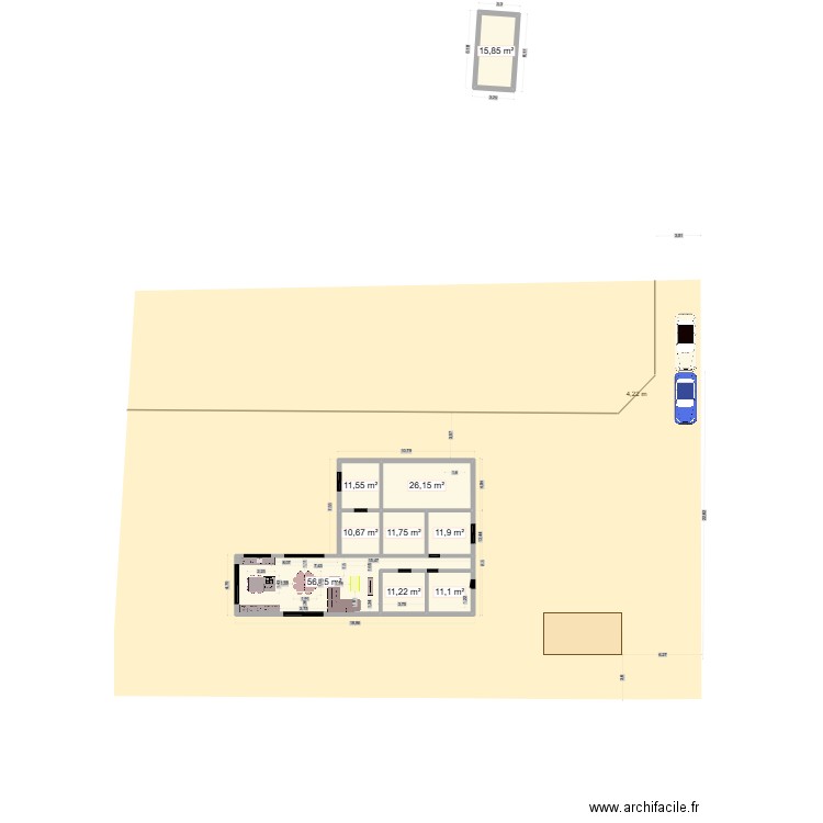 MAISON salneuve. Plan de 9 pièces et 166 m2