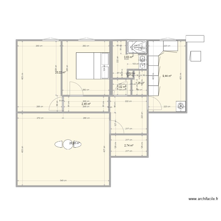 appart maman. Plan de 0 pièce et 0 m2