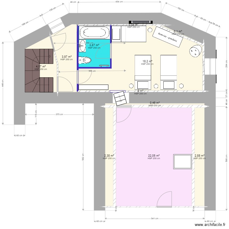 MarSylEtage4AménagtV2. Plan de 11 pièces et 59 m2