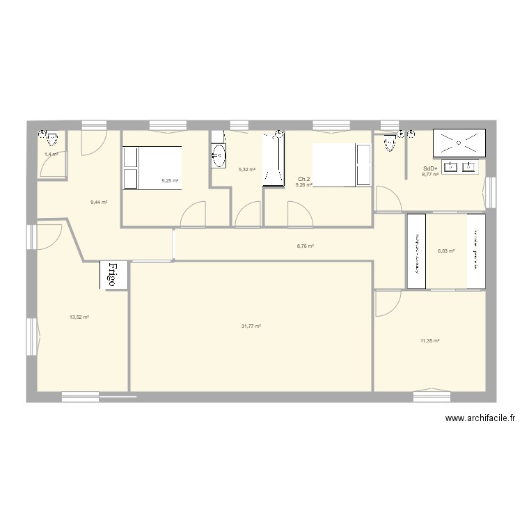 Maison 2022. Plan de 12 pièces et 115 m2