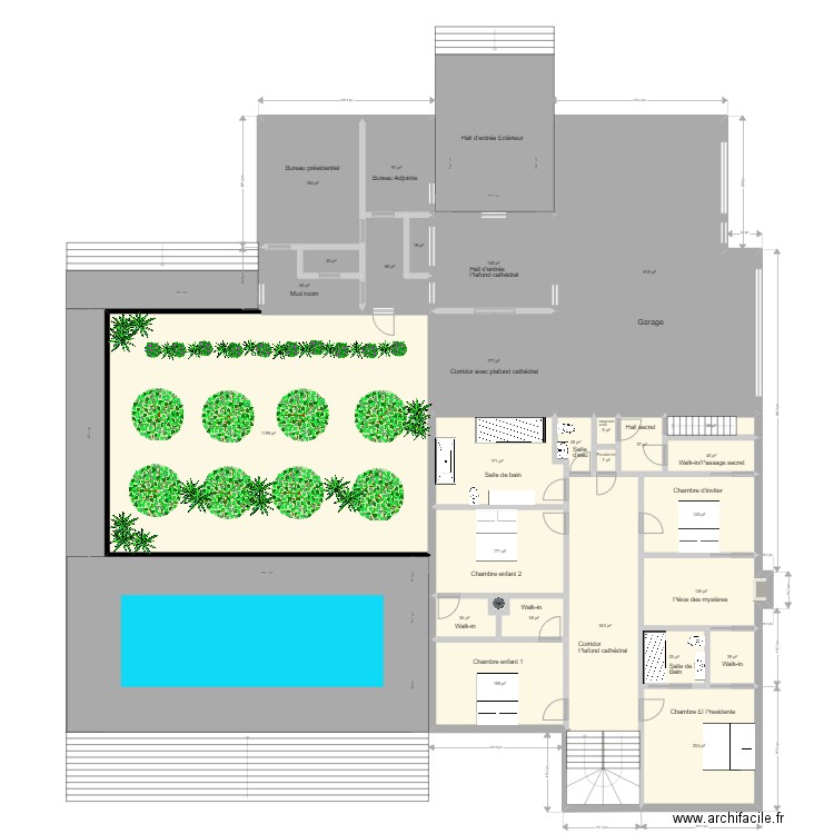 2e 1.0 CP. Plan de 28 pièces et 415 m2