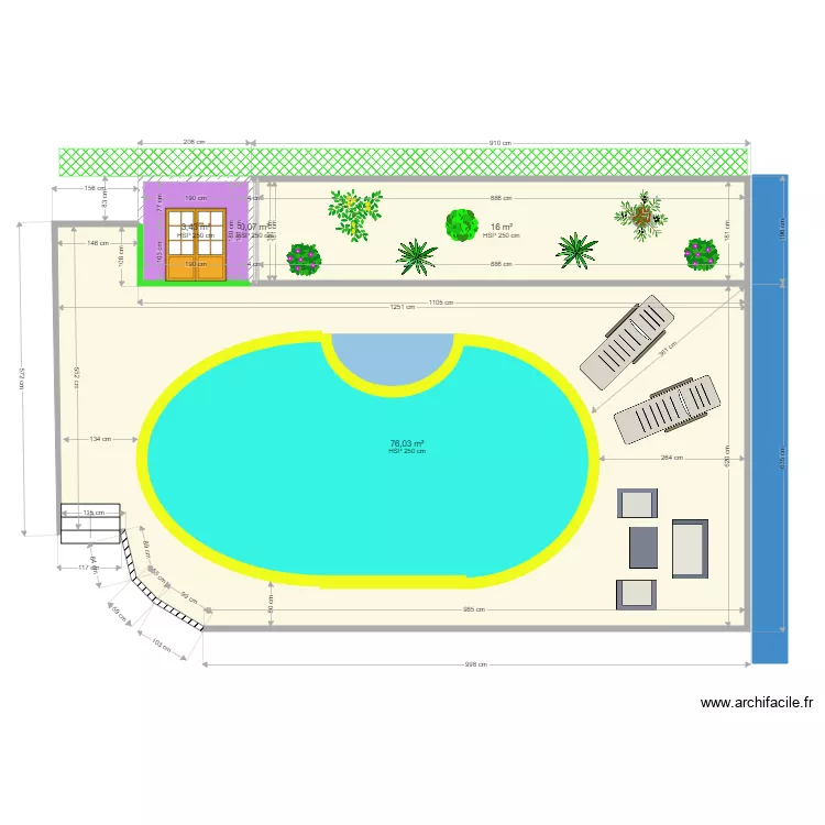 Piscine actuel. Plan de Piscine actuel. Plan de