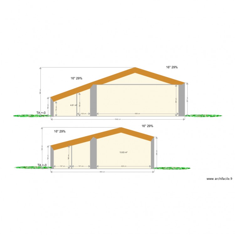 plan en coupe existant 3. Plan de 0 pièce et 0 m2