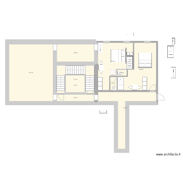 coin nuit V2. Plan de 10 pièces et 161 m2