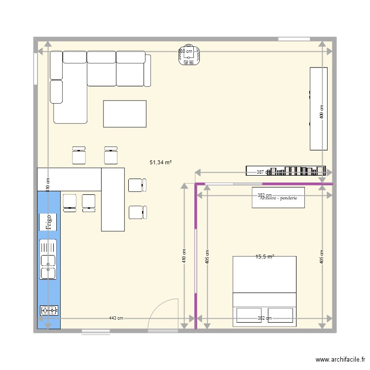 piece de vie. Plan de 0 pièce et 0 m2