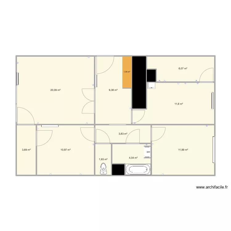 appart VOLHA 1. Plan de 