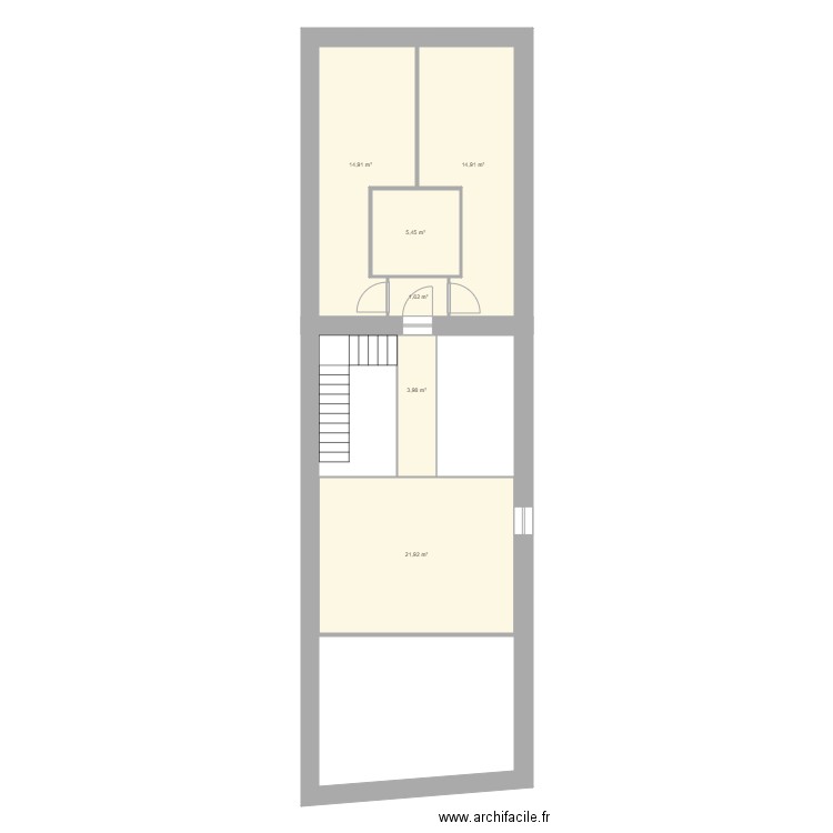 PALARDY ETAGE. Plan de 6 pièces et 63 m2