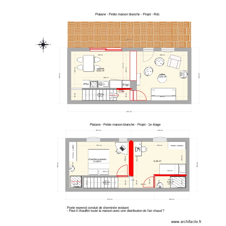 Platane Maison blanche projet. Plan de 0 pièce et 0 m2