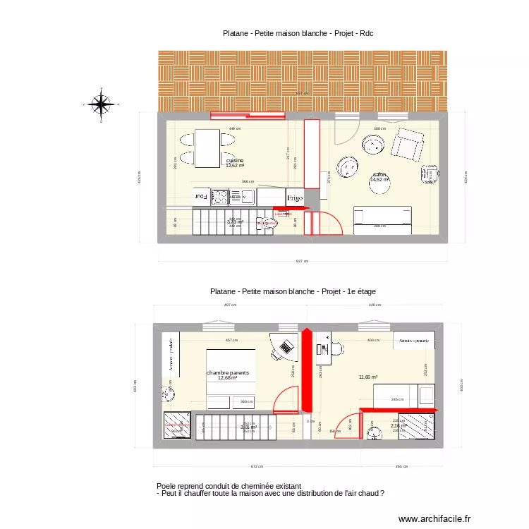 Platane Maison blanche projet. Plan de 