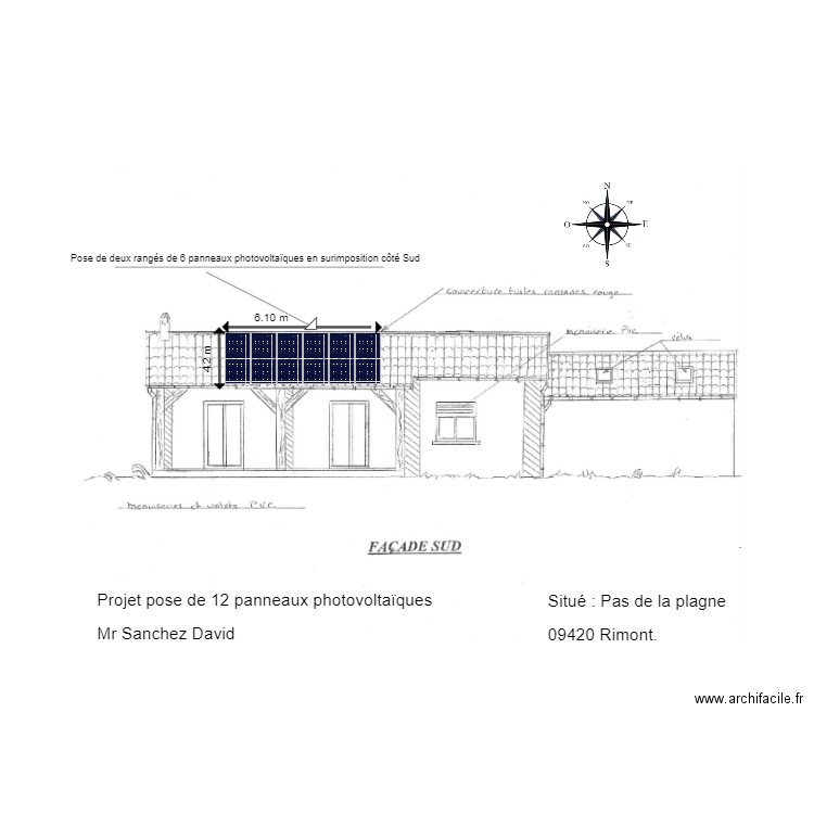 Projet 2 solaire Rimont Sanchez David. Plan de 0 pièce et 0 m2