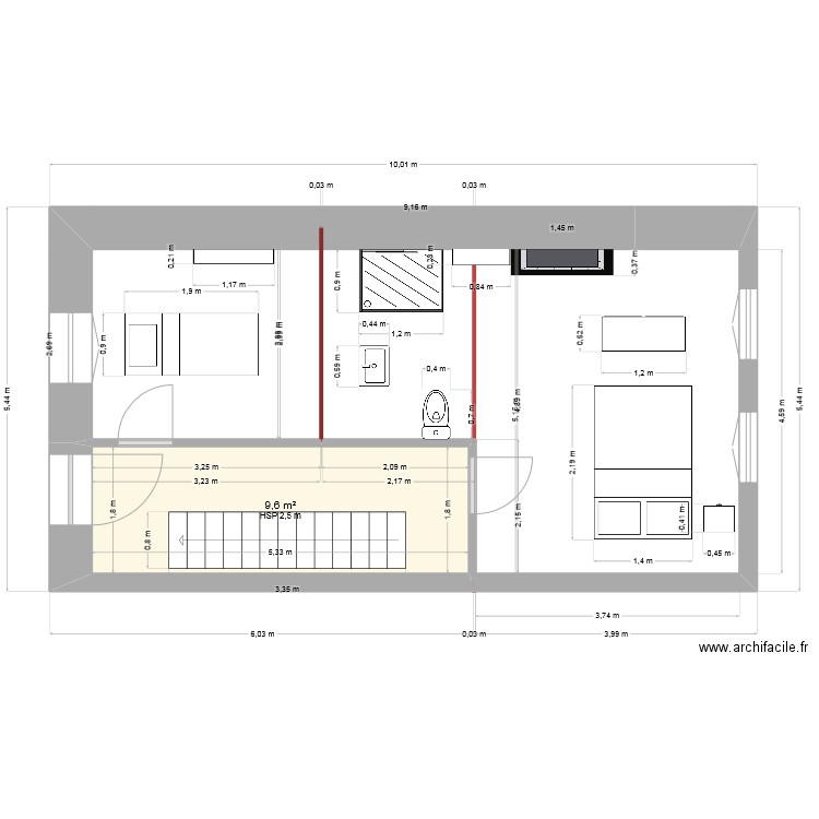 Couflens1-new. Plan de 1 pièce et 10 m2