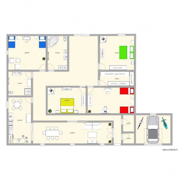 plan maison espagnol  Plan dessiné par Liza Lhonneux