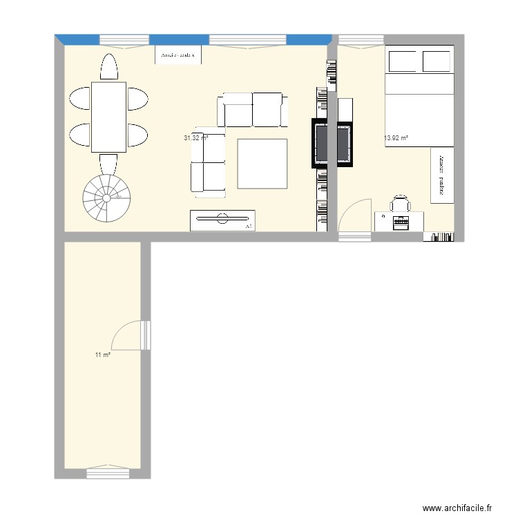 Pièce de vie. Plan de 0 pièce et 0 m2