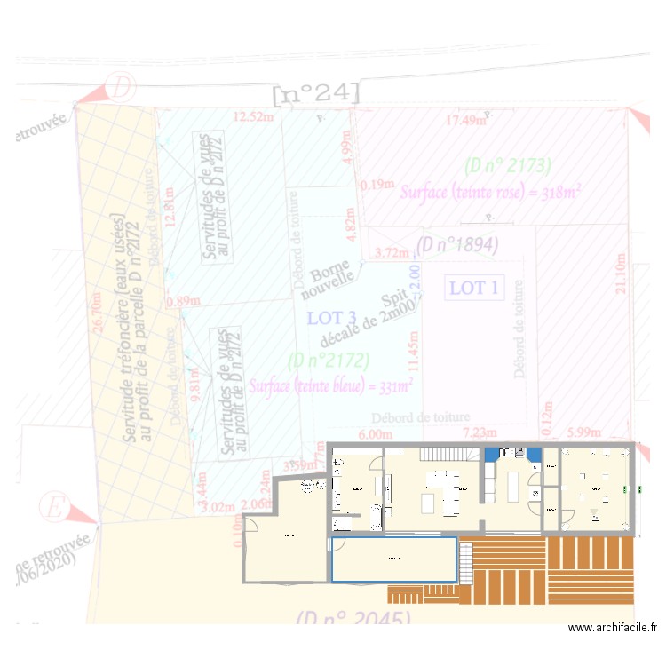 BASE mesure. Plan de 23 pièces et 250 m2