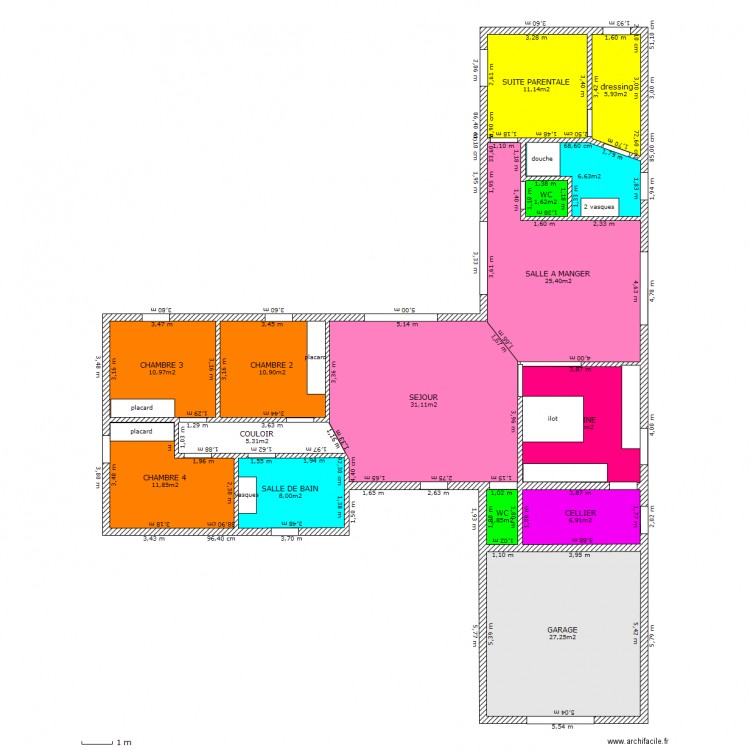 NOTRE PLAIN PIED EN T - Plan 15 Pièces 180 M2 Dessiné Par 