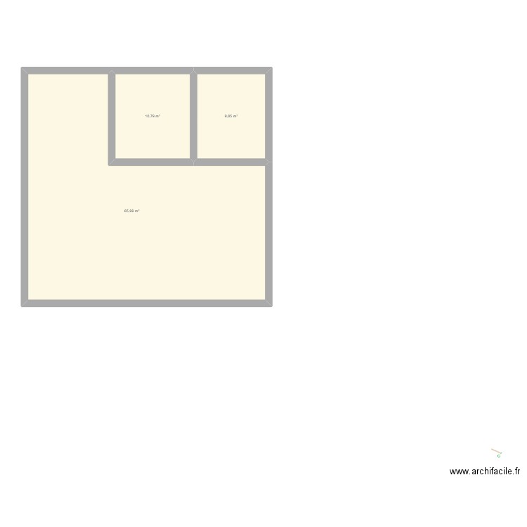                                                        . Plan de 3 pièces et 87 m2