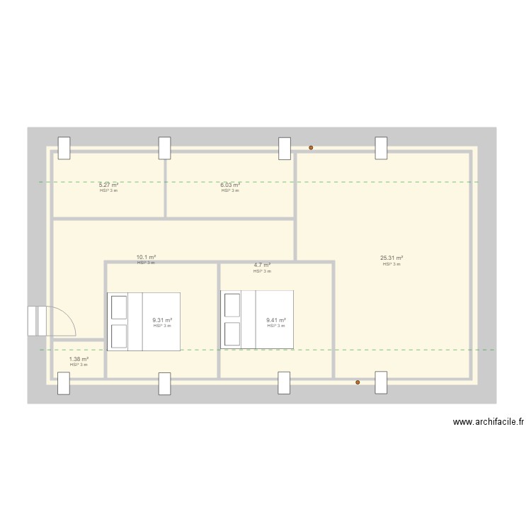 Grenier 1ere solution. Plan de 0 pièce et 0 m2