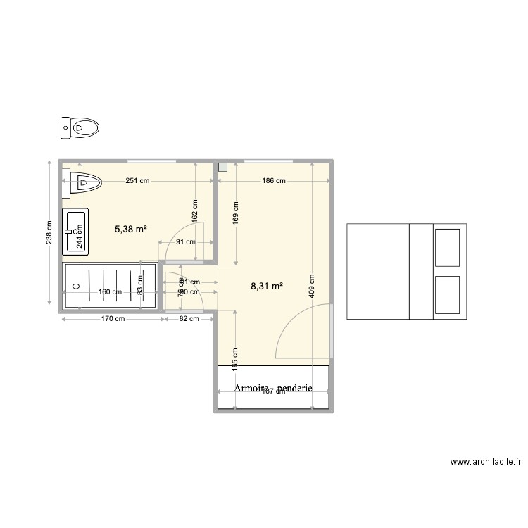 Chambre Valentine Maison Sebourg. Plan de 0 pièce et 0 m2