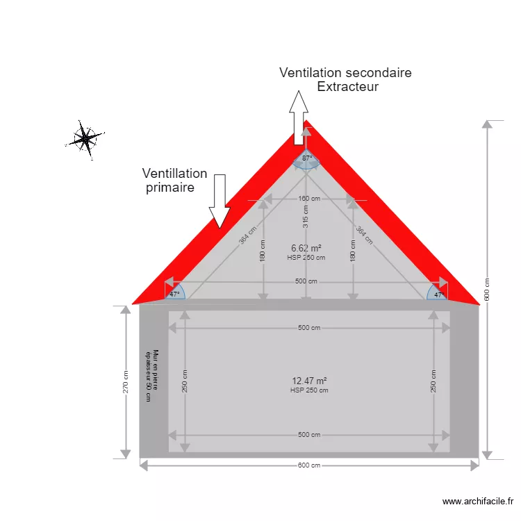 PIGNON OUEST. Plan de 