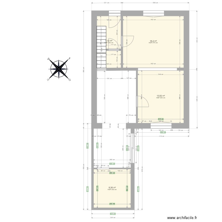 maison a Onoz gros oeuvre. Plan de 4 pièces et 48 m2