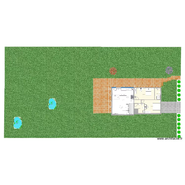 plan maison SANS extension 2 chambres. Plan de 