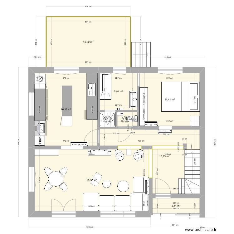 LANCELOT rdc final . Plan de 9 pièces et 92 m2