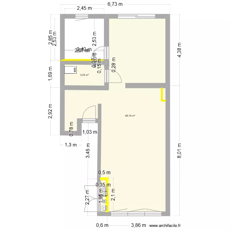 rdc Henri Caron elec. Plan de 3 et 52 m² rdc Henri Caron elec. Plan de 3 et 52 m²