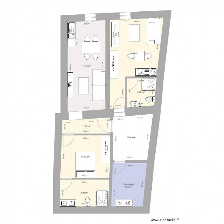 Idée disposition 1 etage. Plan de 0 pièce et 0 m2