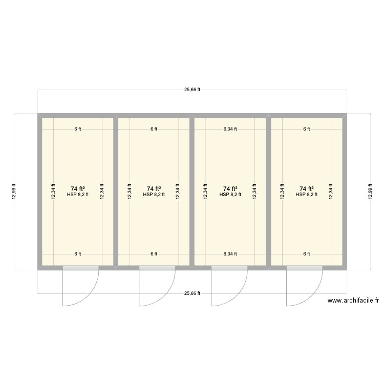 ASU 3 Room. Plan de 4 pièces et 28 m2