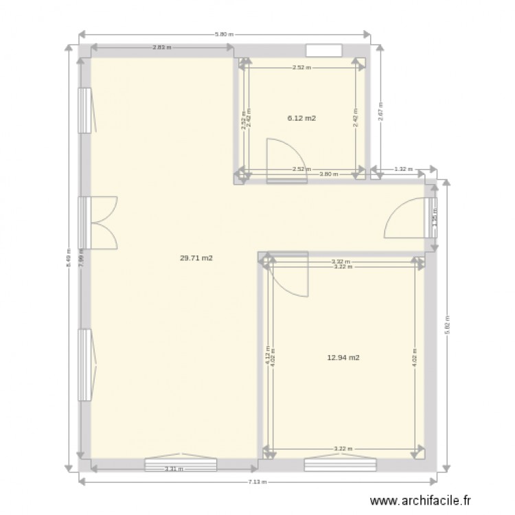 Les framboisiers F2 RDC  base avec toute cotation. Plan de 0 pièce et 0 m2