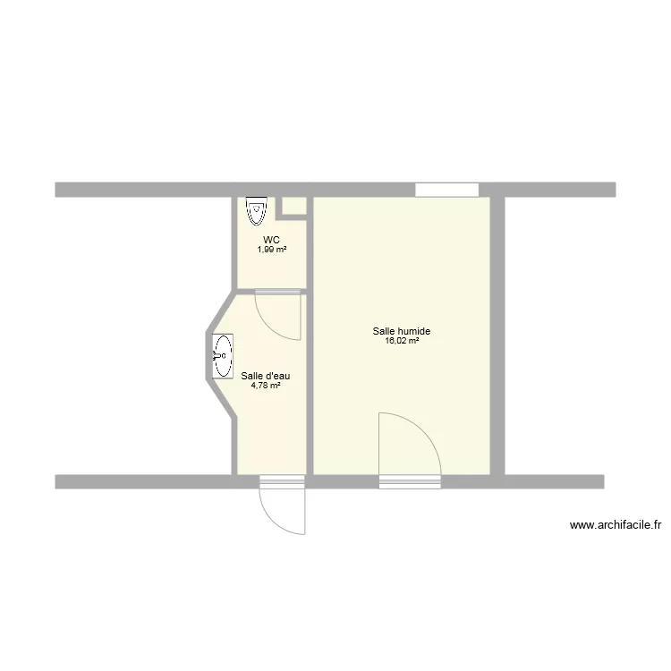 Salle humide 1er origine. Plan de Salle humide 1er origine. Plan de