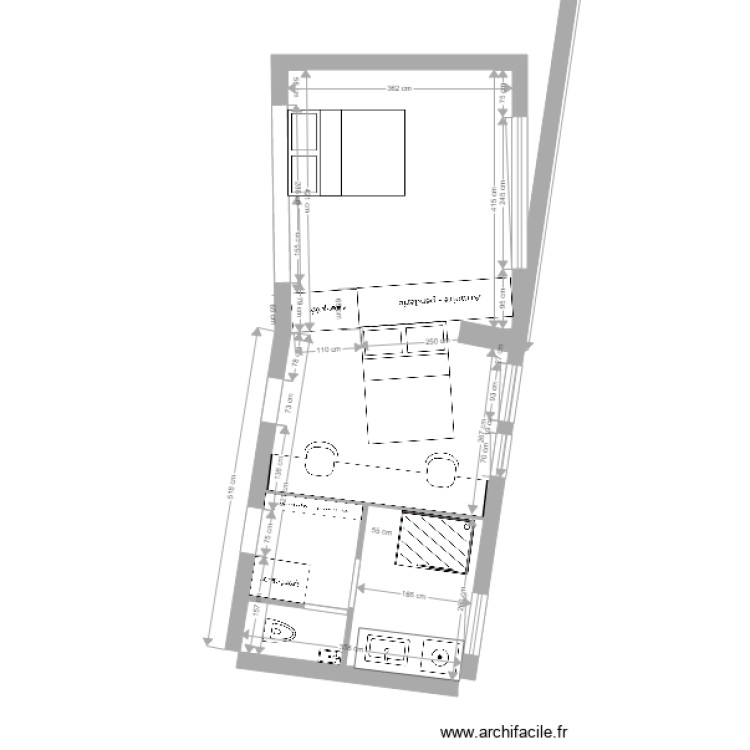 coin nuit. Plan de 0 pièce et 0 m2