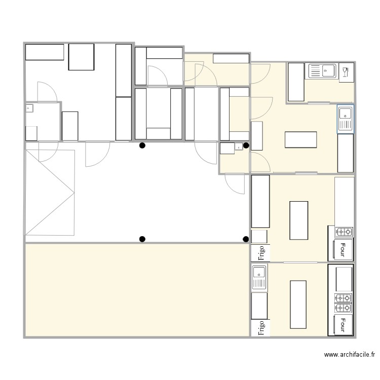 CELLIER DE LA TREILLE V2. Plan de 7 pièces et 90 m2