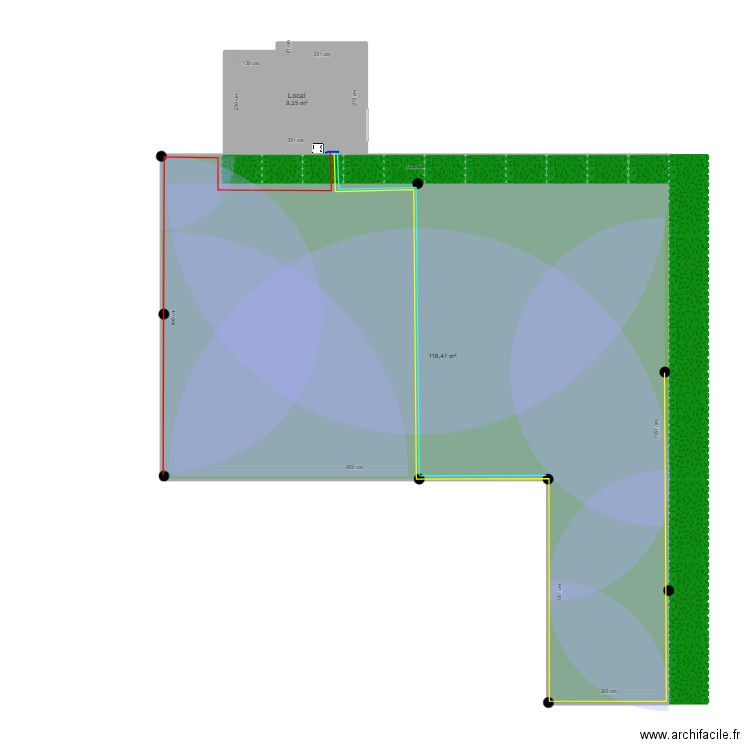 Gandoulf, desprez. Plan de 2 pièces et 126 m2