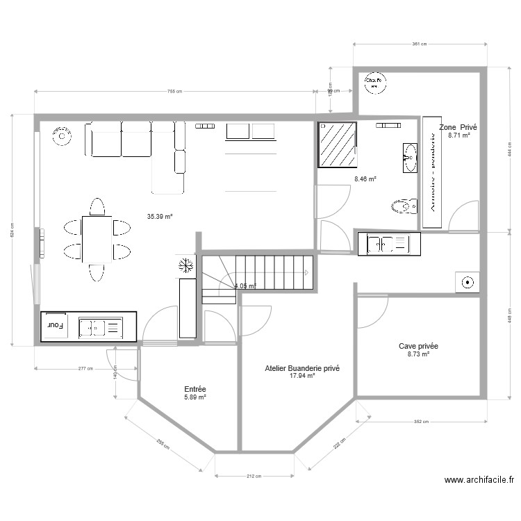 sous sol  archi. Plan de 0 pièce et 0 m2