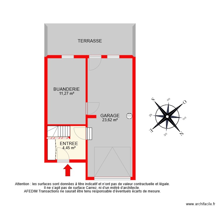 BI 8347 RDC PASCAL. Plan de 5 pièces et 51 m2