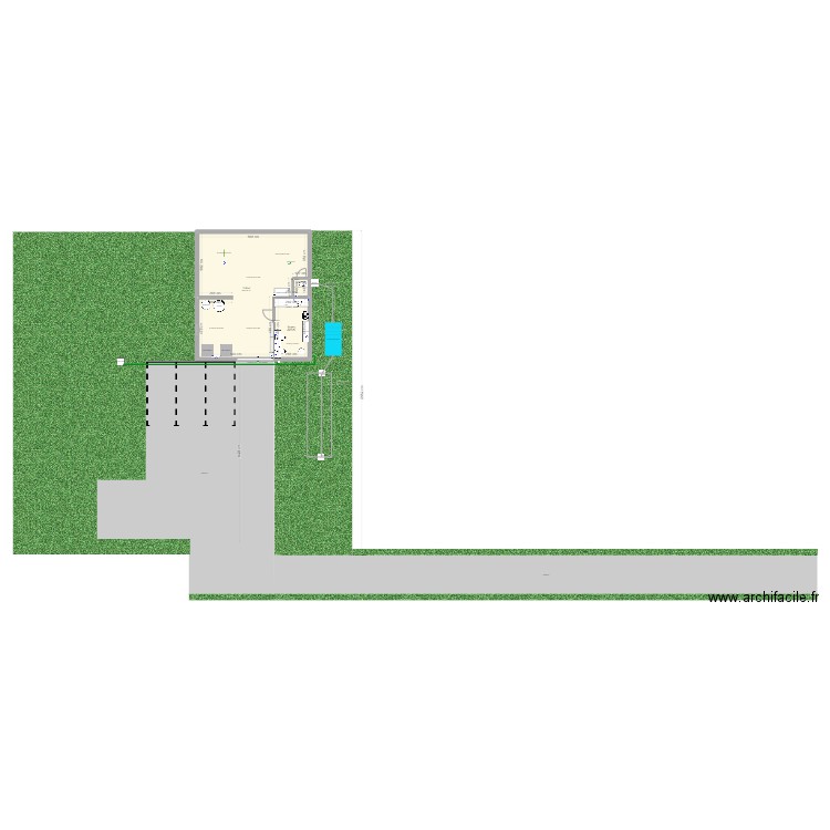Distillerie. Plan de 3 pièces et 122 m2