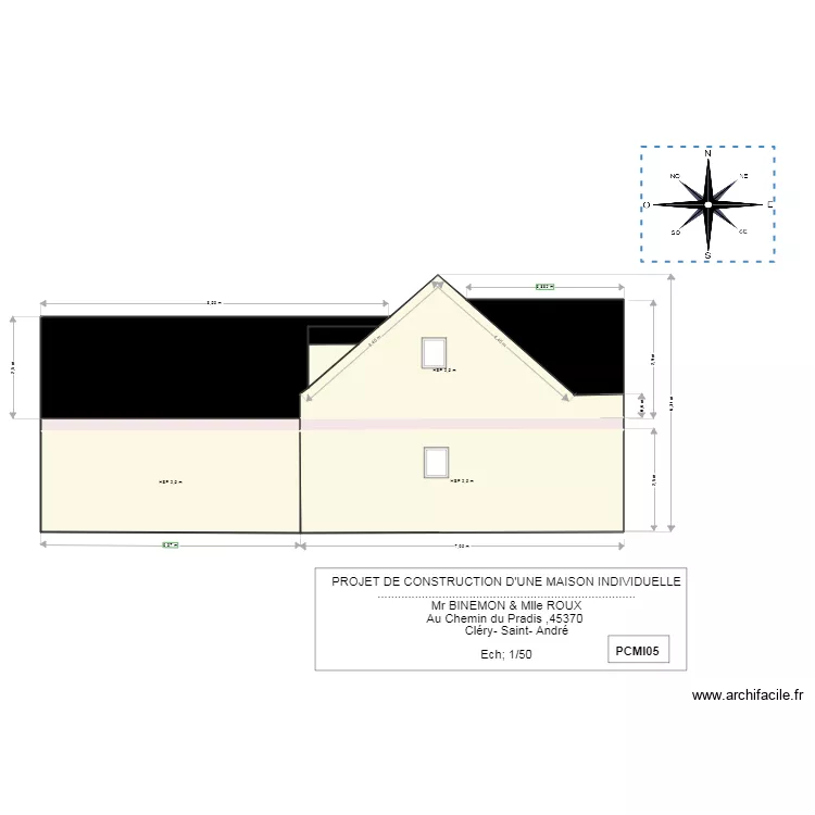 FACADE SUD EST 24 NOV 21. Plan de 