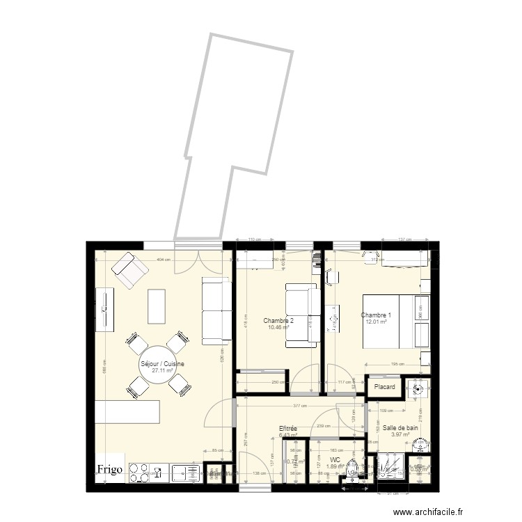 Appart Chal meuble. Plan de 0 pièce et 0 m2